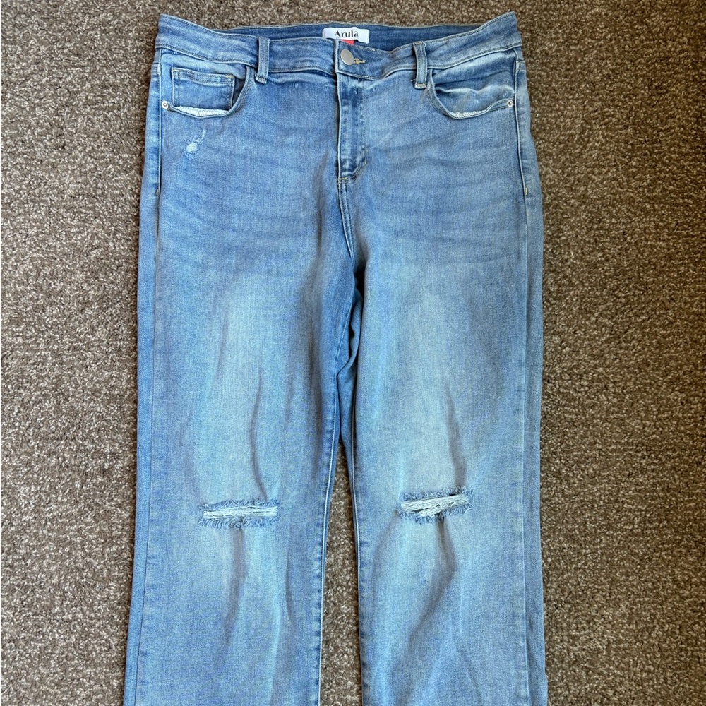 ARULA Light Blue Straight Leg Jeans